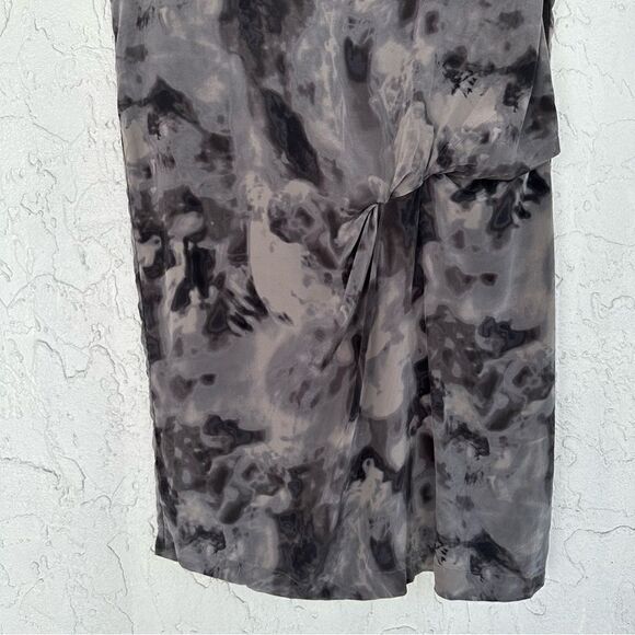 AMERICAN VINTAGE Silk Dress Size Medium Boho Knot Front Boxy V Neck - Picture 6 of 11